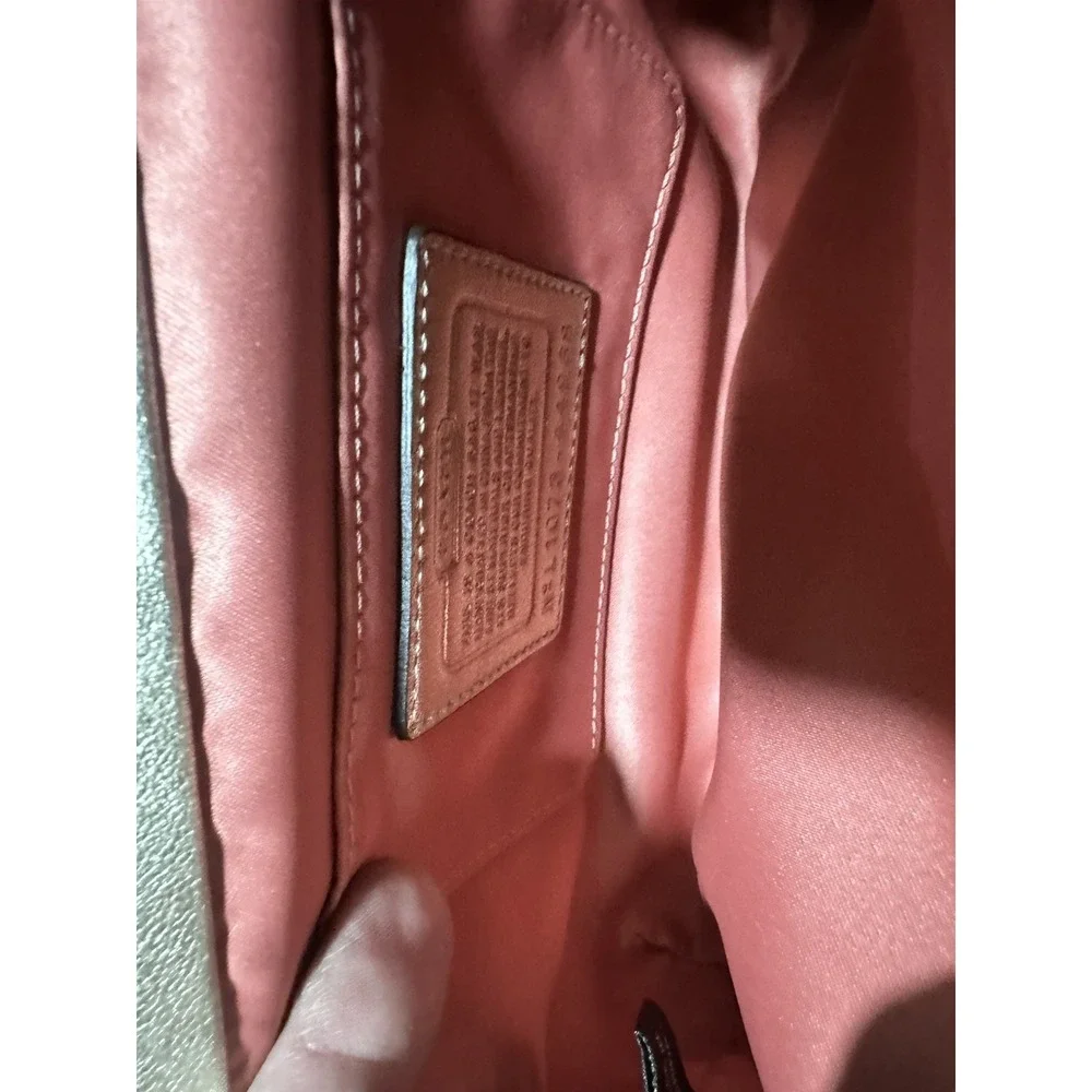 Coach Y2K Straw Frame C Gold Clutch Wristlet Kisslock Bag